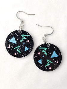 Pastel Retro Party Sparkle Dangle Earrings