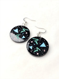 Pastel Retro Party Sparkle Dangle Earrings