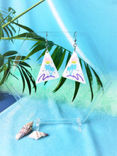 Load image into Gallery viewer, Vaporwave 80s Beach Palm Tree Acrylic Dangle Earrings
