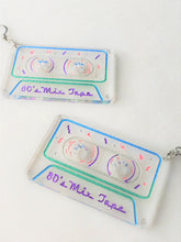 Load image into Gallery viewer, Mini 80s Mix Cassette Tape Clear Acrylic Earrings

