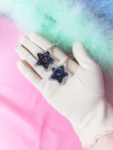 Load image into Gallery viewer, Shaker Star with Moon and Star Glitter Earrings
