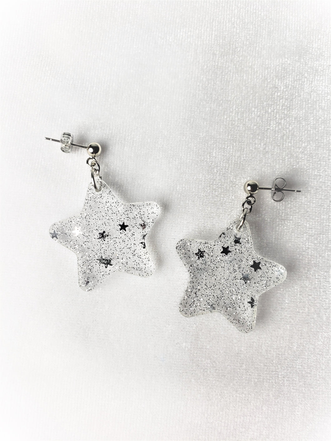 Clear Star Sparkle Earrings