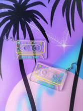 Load image into Gallery viewer, Mini 90s Mix Cassette Tape Frosted Clear Acrylic Earrings
