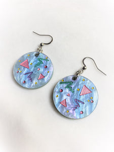 Pastel Retro Party Sparkle Dangle Earrings