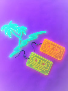 Neon Retro Mix Tape Earrings