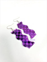 Load image into Gallery viewer, Fall Checkered Wave Earrings

