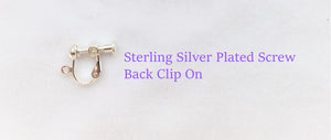 Conversion for Clip On Screw Backs for Retroelo Earrings! Plated Sterling Silver Screw Back, 1 Set